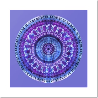 Vintage Purple Blue Mandala Posters and Art